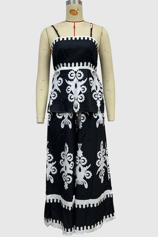 Boho Print Smocked Tank and Pants Set