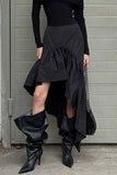 Asymmetrical Ruffle Midi Skirt