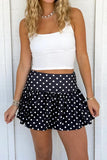 Polka Dot Ruffled Mini Skirt