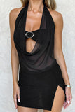 Halter Cut-Out Mini Dress
