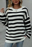 Striped Knit Pullover Sweater