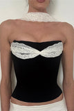 Lace-Detailed Halter Top
