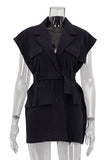 Belted Sleeveless Jacket