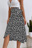 Wrap Skirt with Leaf Print