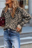 Button-Up Leopard Print Cardigan
