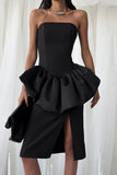 Strapless Peplum Evening Dress