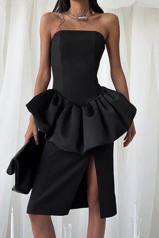 Strapless Peplum Evening Dress