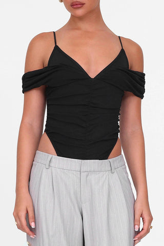 Off-Shoulder Ruched Bodysuit