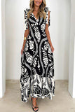 Chevron Pattern Casual Maxi Dress