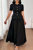 Elegant Button-Up Skirt Set