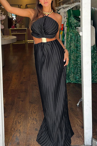Halter Cutout Maxi Dress