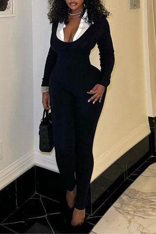 Long Sleeve Square Neck Jumpsuit