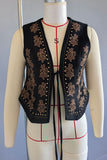 Patterned Tie-Front Vest