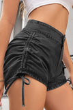 High-Waist Casual Denim Shorts