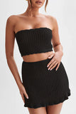 Strapless Ruffle Hem Skirt Set