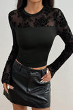 Floral Mesh Long Sleeve T-Shirt