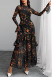 Floral Ruffle Tiered Casual Dress