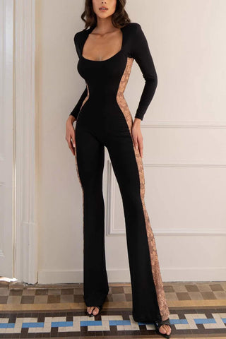 Long-Sleeve Jumpsuit with Side Detail