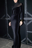 Elegant Long-Sleeve Evening Dress