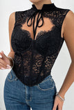 Lace Tie-Front Tank Top