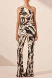 One-Shoulder Floral Pants Set