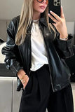 Zip-Front Classic Leather Jacket