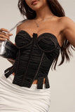 Strapless Pleated Corset Tank