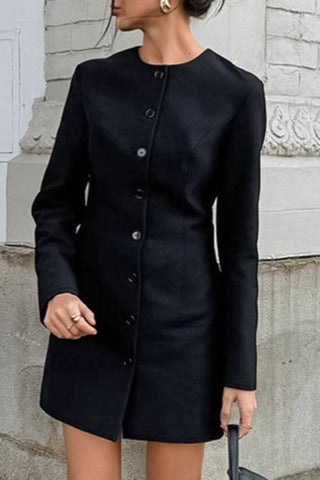 Tailored Button-Front Blazer