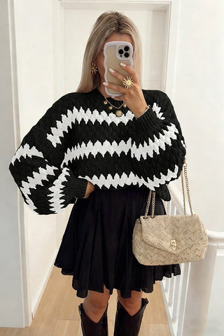 Chevron Patterned Cozy Sweater