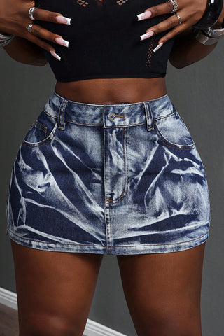 Tie-Dye Denim Mini Skirt