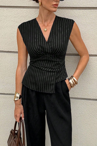 V-Neck Wrap Peplum Tank