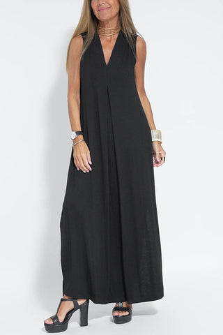 Sleeveless V-Neck Maxi Dress
