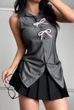 Chic Bow-Detail Sleeveless Blouse