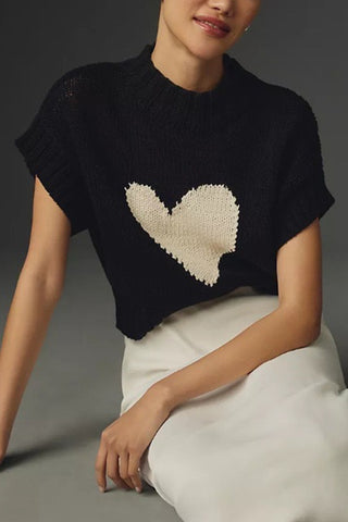 Heart Detail Sweater Top