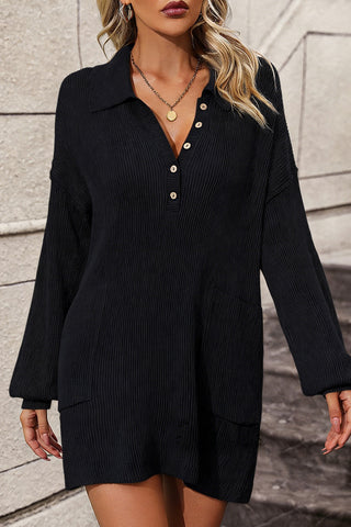Button-Down Sweater Dress