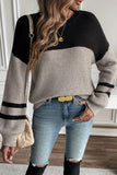 Striped Sleeve Knit Sweater