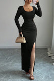 Elegant Evening Dress with Side Slit
