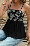 Floral Detail Peplum Tank