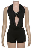 Stylish Halter Neck Short Set