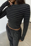 Striped Long Sleeve Pants Set