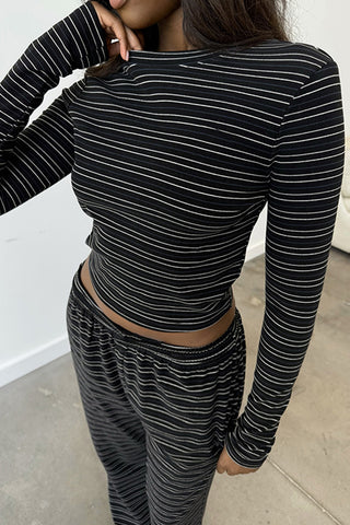 Striped Long Sleeve Pants Set
