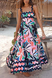 Scalloped-Trim Casual Maxi Dress