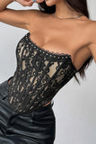Strapless Lace Corset Tank Top