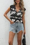 Floral Button-Front Sweater Vest