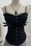 Lace Accent Corset Tank Top