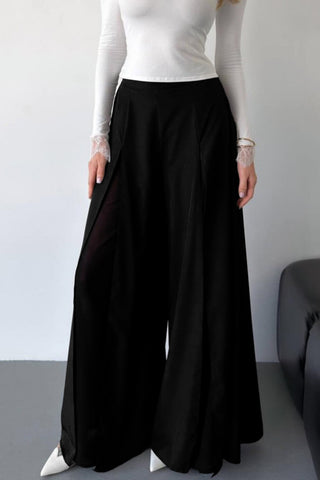 Wide-Leg Split Casual Pants