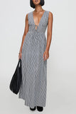 Sleeveless Tie-Front Maxi Dress