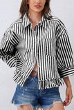 Striped Ruffle Hem Blouse