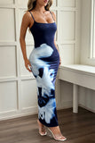 Floral Print Sleeveless Midi Dress