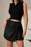 Asymmetric Ruched Wrap Skirt